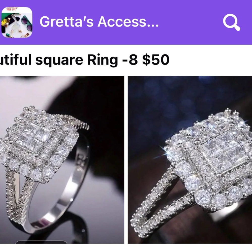 Silver Square Ring